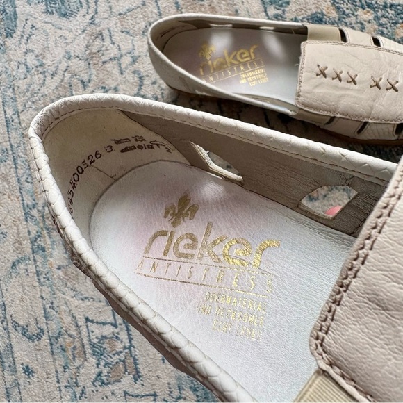 Rieker Massa Cream AntiStress Shoes EU 36 US Sz 5 Reptile Print Leather Comfort - Picture 4 of 7